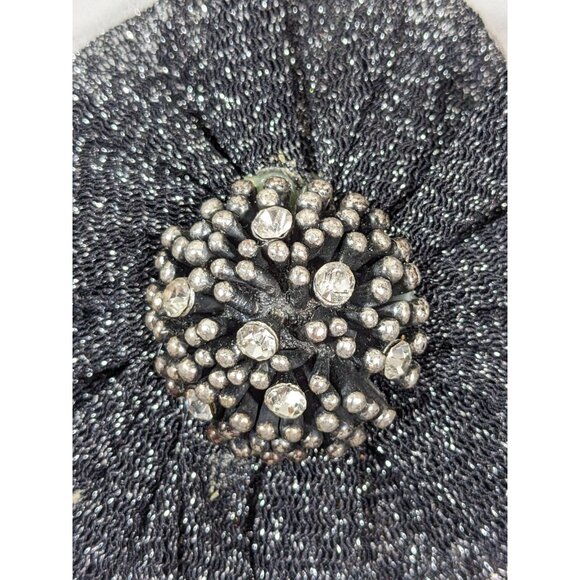 Bali Style Coastal Black Flower Rhinestone Pendant Charm Necklace Bold 22 in - Picture 5 of 11